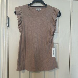 Another Love Women's Ruffle Sleeve Top - Tan